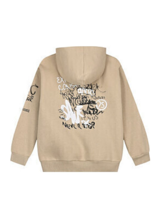 Kids Sweatshirt with Hood Beige