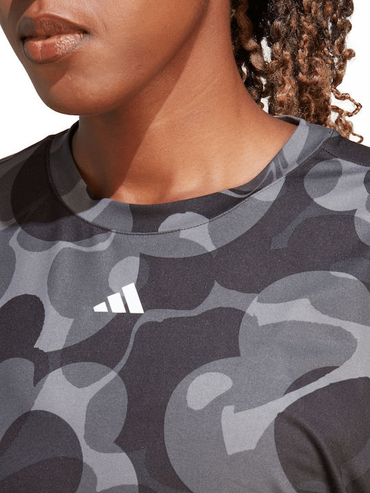 Essentials Aop Damen Sport Crop Top Kurzärmelig Mehrfarbig