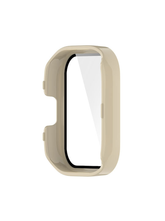 Силиконов Калъф със Стъкло в Бежов цвят за Xiaomi Redmi Watch 3