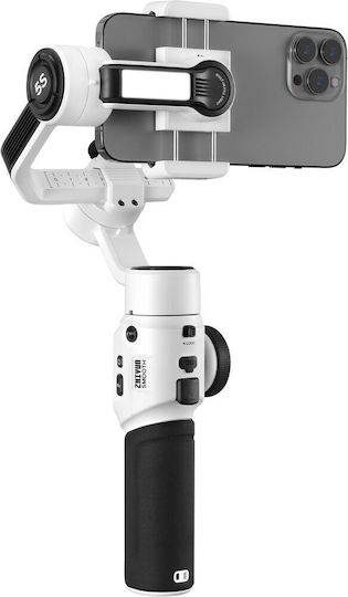 Zhiyun Smooth 5S Combo Phone Gimbal with 3 Axis Stabilization and 24 Operating Hours White