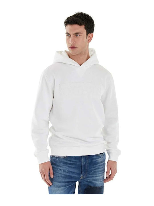 Guess Men's Sweatshirt with Hood White