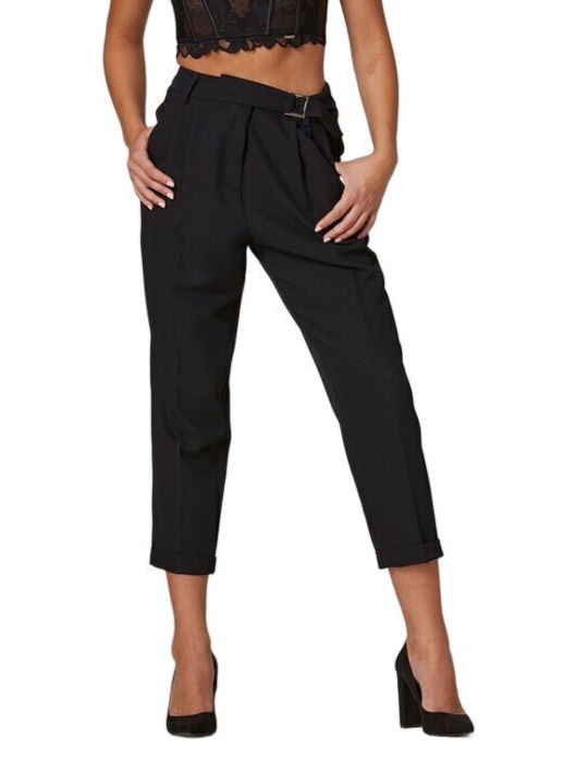 Lynne Women's Fabric Capri Trousers Black