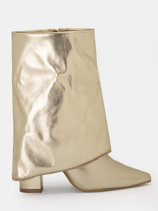 Bozikis Damen Knöchelstiefel Goldene