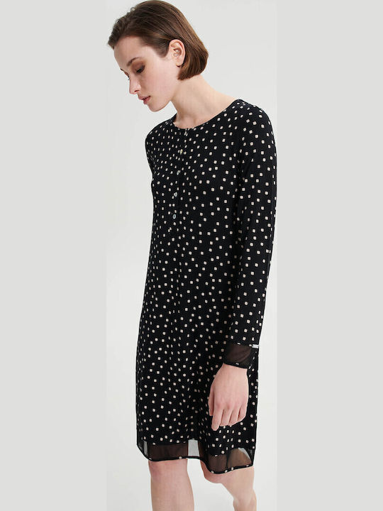 Vamp Winter Damen Nachthemd Schwarz