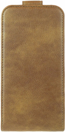 Rosso Vertikaler Flip Synthetisches Leder mit Band Braun (Galaxy A53)