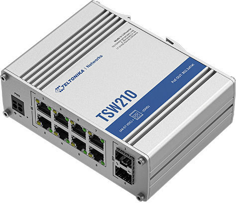 Teltonika TSW210 Unmanaged L2 Switch with 8 Gigabit (1Gbps) Ethernet Ports and 2 SFP Ports