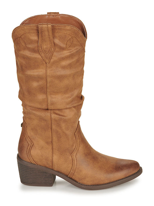 Damenstiefel Cowboy mit Mittelhohem Absatz Braun