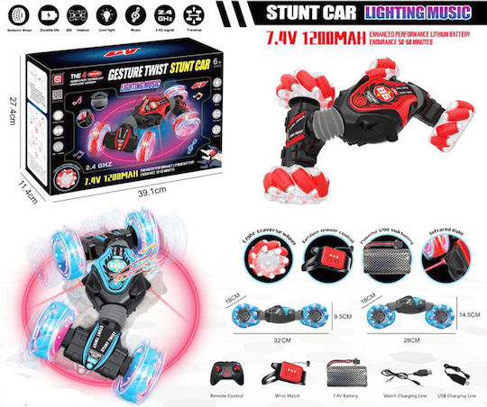 Gesture Τηλεκατευθυνόμενο Αυτοκίνητο Stunt 4WD Κόκκινο