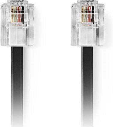 Nedis Wohnung Telefonkabel RJ11 6P4C 2m Schwarz (TCGL90200BK20)