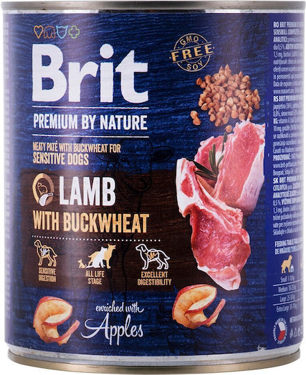 Brit Premium by Nature Υγρή Τροφή Σκύλων σε Κονσέρβα με Αρνί χωρίς Γλουτένη 800gr
