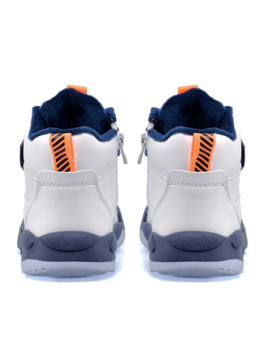 Παιδικά Sneakers High με Σκρατς Λευκά