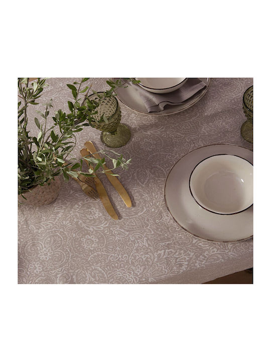 Nef-Nef Homeware Tablecloth Cotton Inspire Beige 150x300cm