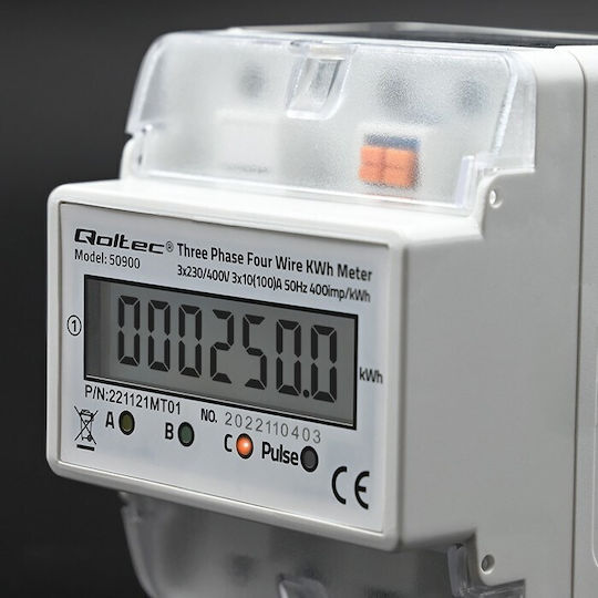 Qoltec Digital Energy Analyzer for Electrical Panel Rail Three-phase 50900