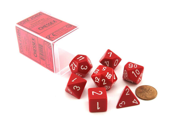 Chessex Opaque Dice 7pcs 25404 Red/White
