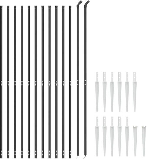 vidaXL Plasă de sârmă Galvanizat cu Îmbrăcăminte din PVC Module Gri 1.4x25m