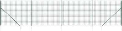 vidaXL Wire Fencing Galvanized with PVC Coating Set Green 2x10m