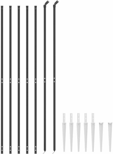 vidaXL Plasă de sârmă Galvanizat cu Îmbrăcăminte din PVC Module Gri 1.4x10m