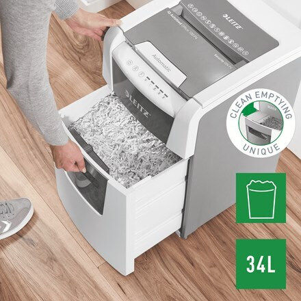 Leitz Aktevernichter IQ Querschnitt 8 Blätter mit Behälter 34Es