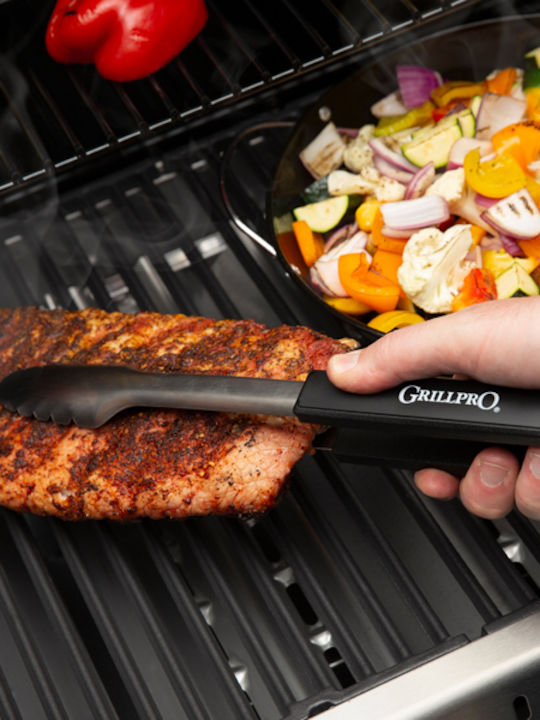 GrillPro Σετ 3 Εργαλείων BBQ με Πινέλο, Σπάτουλα και Τσιμπίδα