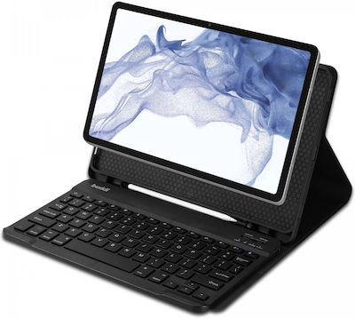 Buddi Klappdeckel mit Tastatur Englisch US Schwarz (Galaxy Tab S8Universal 11" Universell 11") 115345