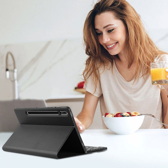 Buddi Zuna Flip Cover με Πληκτρολόγιο στα Αγγλικά US Μαύρη (Galaxy Tab S8)