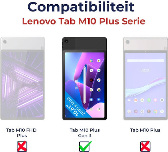 HappyCase Flip Cover Durabilă Pentru Copii Violet Lenovo Tab M10 Plus 10.6" Generația A 3-A
