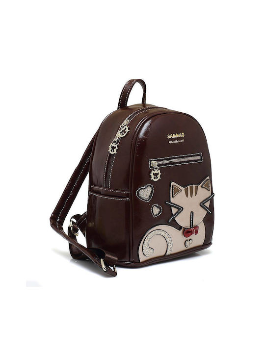 Sammao Damen Tasche Rucksack Braun