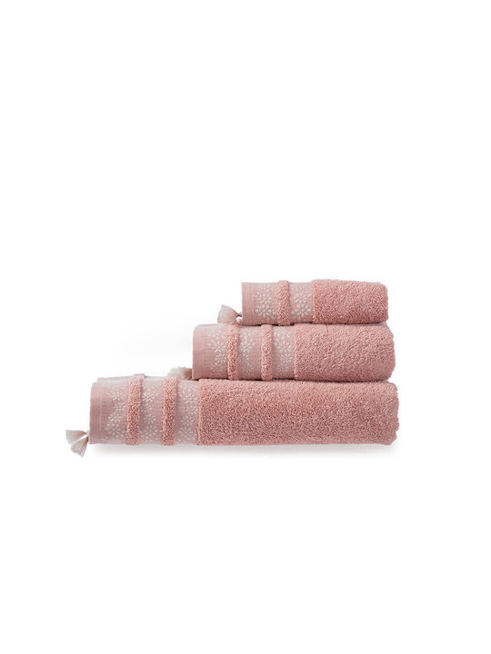 Nef-Nef Homeware Hand Towel Alba 034497 30x50cm. Rose Weight 520gr/m²