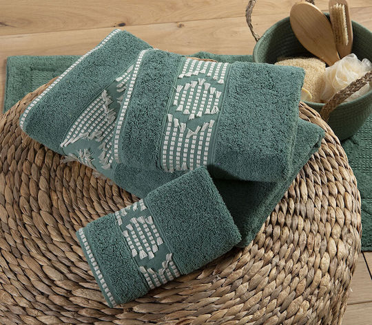 Nef-Nef Homeware Facecloth Creative 50x90cm Green Weight 520gr/m²