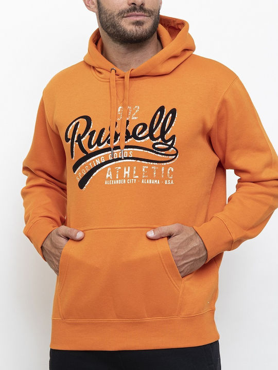 Russell Athletic Мъжки Суитшърт с Качулка Оранжев