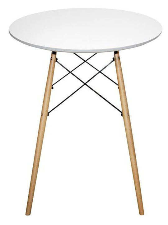 Minimal Table Kitchen Wooden White 60x60x72cm