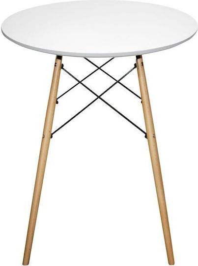 Minimal Tisch Küche Holz Weiß 60x60x72cm