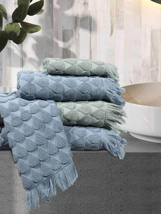 Das Home Bath Towel Set 3pcs Daily 0670 Blue Weight 600gr/m²