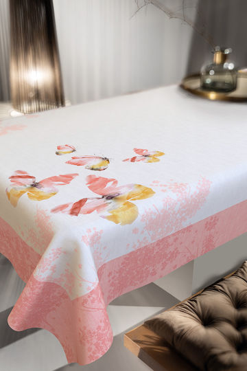 Saint Clair Checkered Stain Resistant 1039 Coral 145x145cm