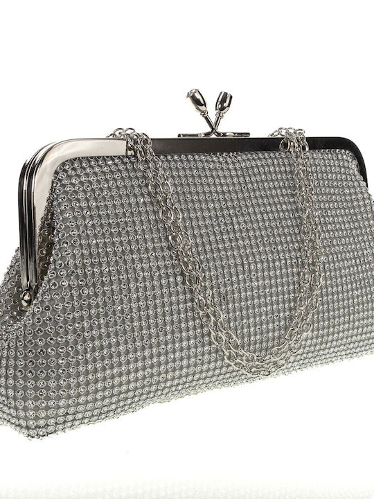 FantazyStores Damen Umschlagtasche Silber