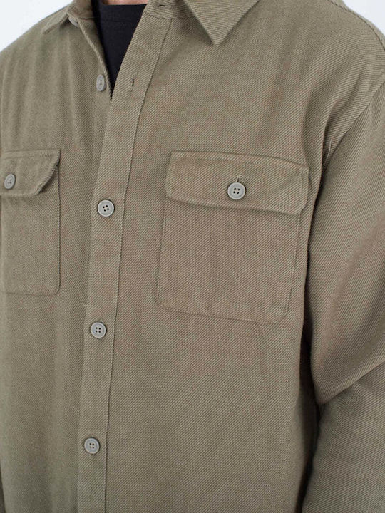 Hurley Men's Shirt Long Sleeve Flannel Camo Khaki