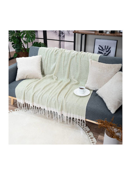Teoran Mohair Ριχτάρι Πολυθρόνας 130x150εκ. Menta