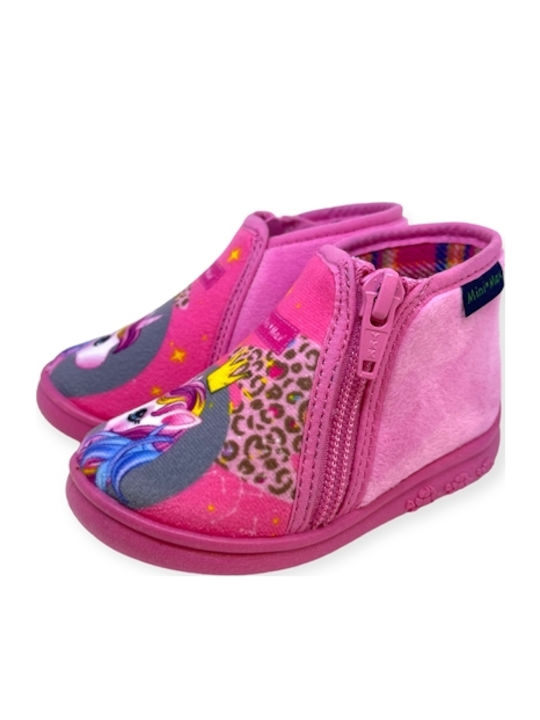Kinderhausschuhe Stiefel Fuchsie