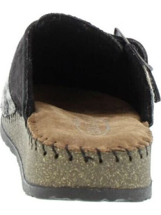 Leather Winter Women's Brown Slippers