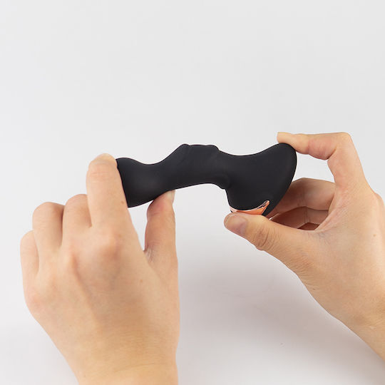 Dragon Πρωκτική Σφήνα με Δόνηση Μαύρη 12cm