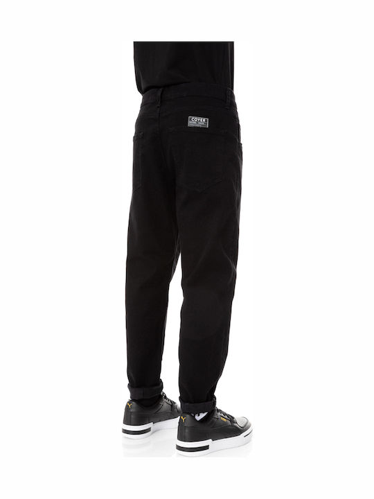 Monaco Men's Elastic Jeans Pants with Loose Fit Black