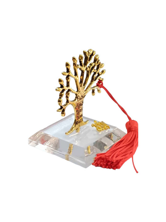 Tabletop Lucky Charm Little Tree Gold made of Plexiglass 5x6.5cm 1pcs