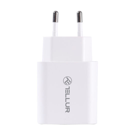 Tellur Φορτιστής Χωρίς Καλώδιο με Θύρα USB-A και Θύρα USB-C 38W Power Delivery / Quick Charge 3.0 Λευκός (TLL151381)