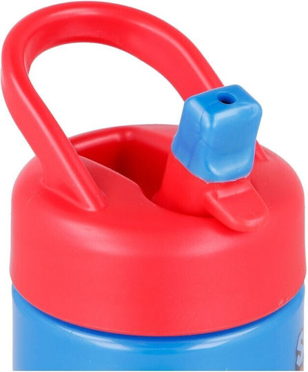 Stor Kids Water Bottle Super Mario Plastic with Straw Blue 410ml