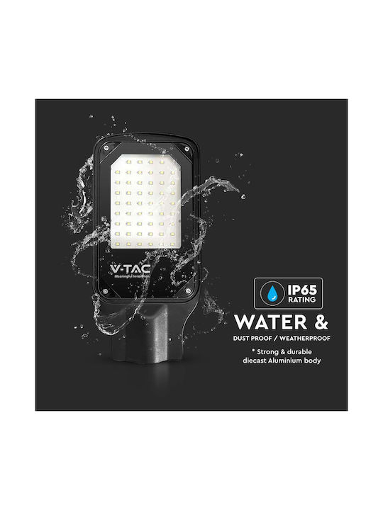 V-TAC Outdoor Floor Lamp LED Road 30W with Cold White Light IP65 Black