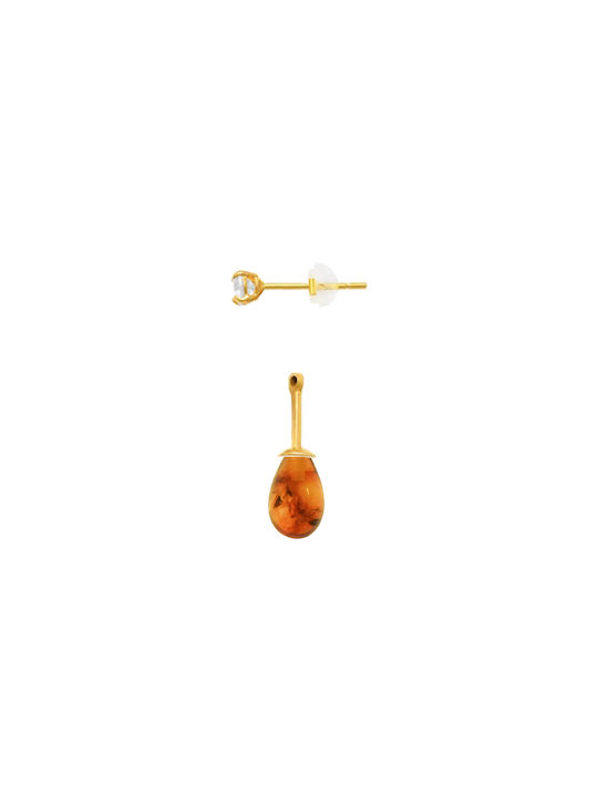 Margaritari Earrings made of Gold 14K with Stones