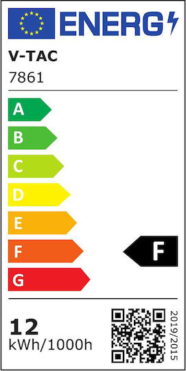 V-TAC Rundes Vertieftes LED-Panel 12W mit Natürliches Weiß Licht 4000K 17cm