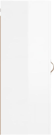 Wall-Mounted Living Room Cabinet Made of Particle Board White 34.5x34x90cm