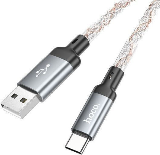 Hoco U112 Shine LED USB 2.0 Kabel USB Typ-C männlich - USB-A 60W PD Gold 1m