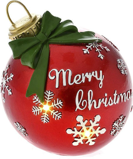 Iliadis Illuminated Christmas Plastic Figure Ball Red Height 13cm Merry Christmas